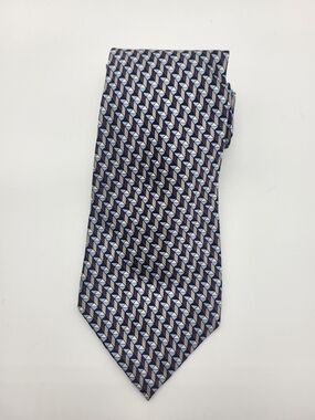 Geoffrey Beene Purple & Light Blue Geometric Silk Tie
